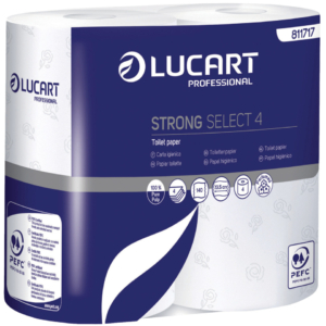 Carta igienica 4 veli Lucart Strong Elite - rotolo da 140 strappi 9,6x 13,5 cm Bianco - 811717 (conf.4)
