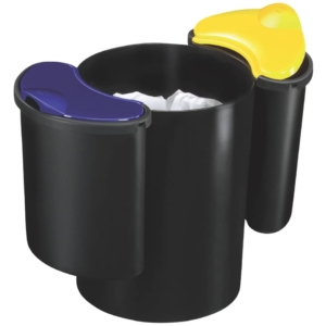 Cestino per la raccolta differenziata 3 scomparti Cep Giallo, blu e Nero 516