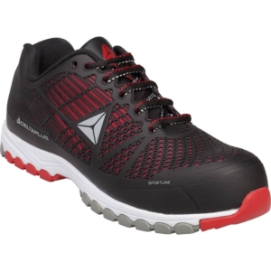 Scarpe da lavoro Delta Plus basse Deltasport S1P - PU iniettato mesh Nero- Rosso - Taglia 43 - DSPORSPNR43