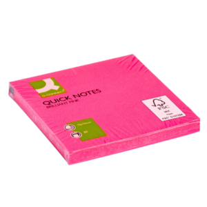 Foglietti riposizionabili Q-Connect 70g/m² Fucsia neon 76x76 mm (6 blocchetti da 75 fogli)