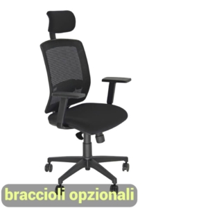 Sedia semidirezionale Unisit Molly rivestimento ignifugo Nero MLAPG/IN
