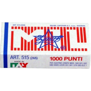 Punti metallici Zenith 515 24/6 (10 scatole da 1000 punti)