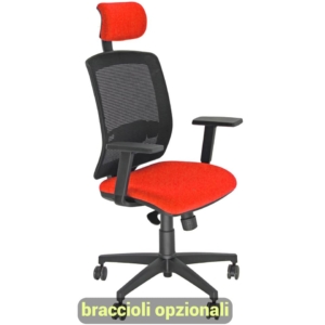 Sedia semidirezionale Unisit Molly rivestimento ignifugo Rosso MLAPG/IR