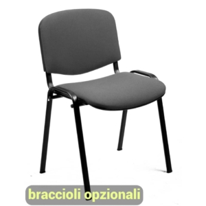 Sedie visitatore Unisit Dado 4 gambe - schienale fisso Grigio chiaro D5S/4/EI (conf.4)