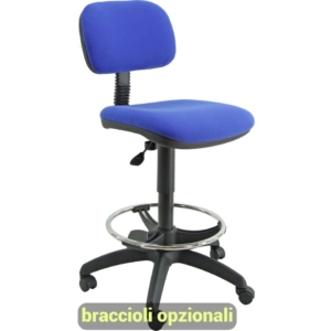 Sgabello tecnico Unisit Esos con poggiapiedi telescopico Blu EOE5S/EB