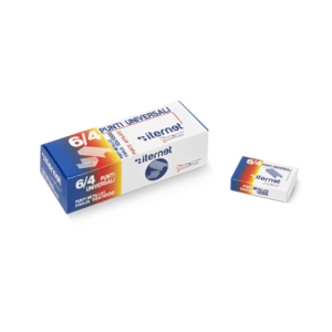 Punti per cucitrici Turikan 6/4 UNIVERSALI (21/4) - silver acciaio zinco-cromato passo 6 mm - 48 (10 scatole da 1000)