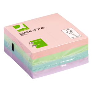 Foglietti riposizionabili Q-Connect Assortito pastello 76x76 mm Blocco da 400 fogli - KF01347