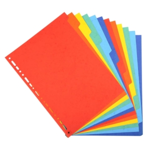 Intercalari in carta Exacompta 12 tasti colori vivaci cartoncino riciclato A4 220 g/m² - 2012E