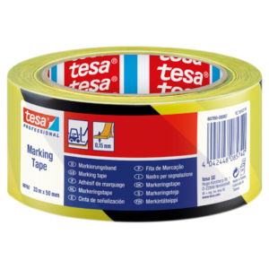 Nastro segnaletico in PVC Giallo - Nero Tesa Tesaflex® rivestito da un adasivo in gomma resina modificata - 60760-00087-15 - 50mmX33m