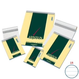 Blocco spiralato a righe Blasetti ARISTON con copertina goffrata 3 colori 60g/m² - 60 fogli 1R - A4