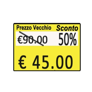 Rotolo da 600 etichette Printex prezzo/sconto 26x19 mm Giallo removibili - B10/2619/CRGSTS (conf.10 rotoli)