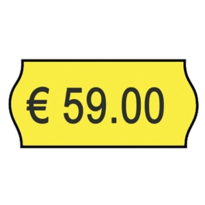 Rotolo da 1000 etichette per prezzatrice Printex sagomate 26x12 mm Giallo permanenti - 2612sfp10gi (conf.10 rotoli)