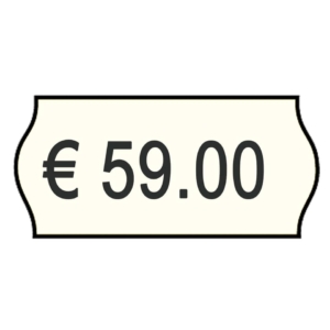 Rotolo da 1000 etichette per prezzatrice Printex sagomate 26x12 mm Bianco removibile - 2612sbr10 (conf.10 rotoli)