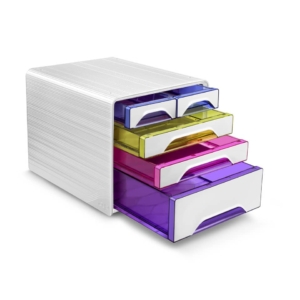 Cassettiera da scrivania CEP Smoove 360x288x271 mm Bianco 5 cassetti misti 1072130931