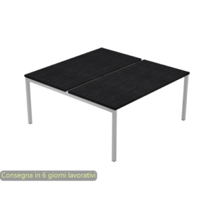 Scrivania condivisa 2 postazioni Nera venata Frassino Artexport Presto Venere Plus 140x164x72,5 cm