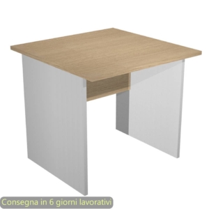 Scrivania da ufficio color Rovere/Grigio Artexport linea Presto 80x80x72 cm fianchi melanimico