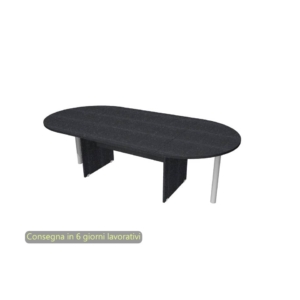 Tavolo riunione ovale Nero venato frassino Artexport Presto 220x110x72h cm
