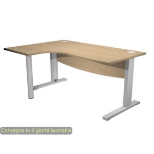 Scrivania angolare sinistra con passacavi color Rovere 180x120x73 cm Artexport Flex con Modesty Panel