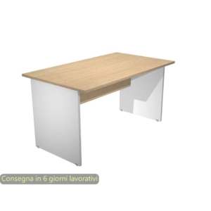 Scrivania da ufficio color Rovere/Grigio Artexport linea Presto 140x80x72 cm fianchi melanimico