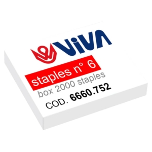 Punti metallici per cucitrici Viva 6/4 passo 6 mm Argento (21/4) (conf. da 2000 punti)