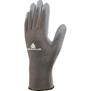 Guanto da lavoro Delta Plus in maglia di poliammide con palmo in poliuretano Grigio taglia 9 - VE702GR09