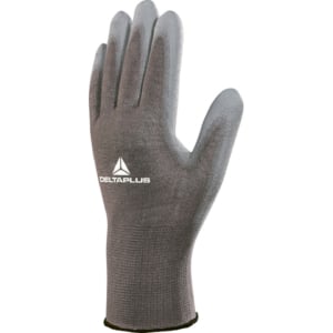 Guanto da lavoro Delta Plus in maglia di poliammide con palmo in poliuretano Grigio taglia 8 - VE702GR08
