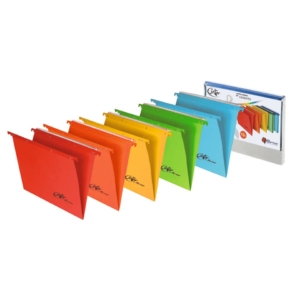 Cartelle sospese per cassetto orizzontali Joker Bertesi 270g/m² - Interasse 33 cm - Fondo a V - Assortito (conf.10)