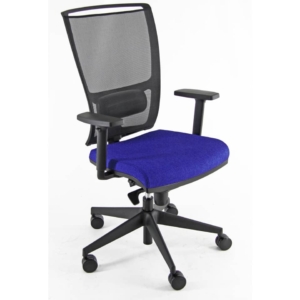 Sedia da ufficio semidirezionale Unisit Zoe ZOEA schienale in rete Nero - ignifugo Blu - con braccioli ZOEA/BR/IB