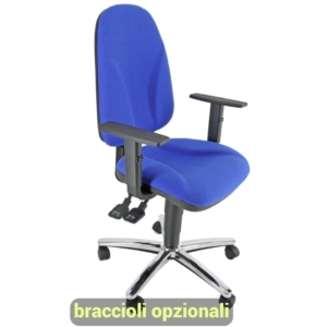 Sedia girevole operativa Unisit Team Eco smart - schiuma sagomata - rivestimento fili di luce Blu TMSYC/F11