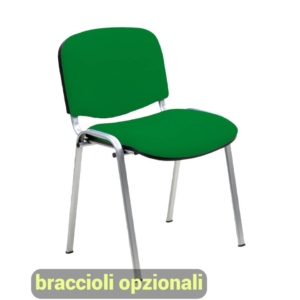 Sedia a 4 gambe Collettività Schienale fisso Unisit Agata DADO - polipropilene - cromo - Verde (conf.2)