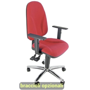 Sedia girevole operativa Unisit Team Eco smart - schiuma sagomata - rivestimento ignifugo Rosso - TMSYC/IR