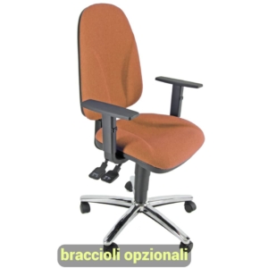 Sedia girevole operativa Unisit Team Eco smart - schiuma sagomata - rivestimento Eco Arancione - TMSYC/EA
