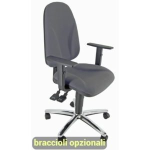 Sedia girevole operativa Unisit Team Eco smart - schiuma sagomata - rivestimento Eco Grigio scuro -TMSYC/ET