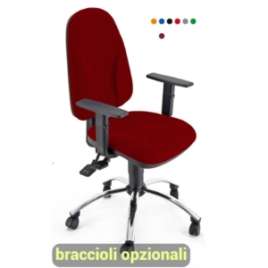 Sedia girevole operativa Unisit Team Eco smart - schiuma sagomata - rivestimento Eco Rosso - TMSYC/ER
