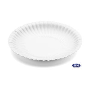 Piatti piani Ø18 cm in cartoncino riciclato patinato Scatolificio del Garda Bianco - 201-00 (conf.50)
