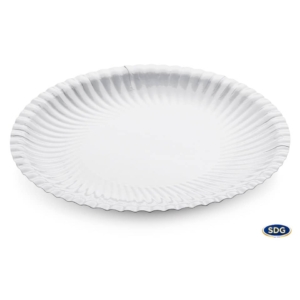 Piatti piani Ø23 cm in cartoncino riciclato patinato Scatolificio del Garda Bianco - 203-00 (conf.50)