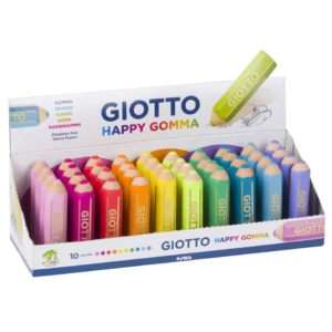 Gomme GIOTTO Happy Gomma Colori Assortiti arcobaleno - F233800 (Espositore 40 pezzi)