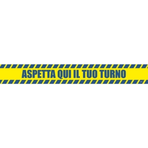 Adesivi segnaletici calpestabili Markin "Aspetta qui il tuo turno" in PVC 98x8,5 cm - X290COV-10 (conf.2)