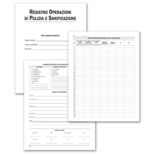 Registro operazioni di pulizia e sanificazione data ufficio - 28 pagine - 31x24,5 cm