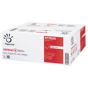 Asciugamani piegati a V Papernet Defend Tech - 2 veli 22x21 cm Bianco - pura cellulosa - 417820 (15 fascette da 210 fogli)