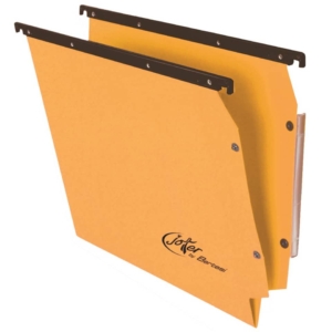 Cartelle sospese per armadio laterali Linea Joker Bertesi 270g/m² - Interasse 33 cm - Fondo a V - Giallo (conf.25)
