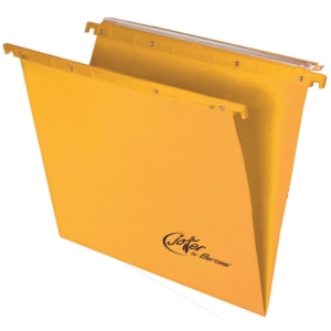 Cartelle sospese per cassetto orizzontali Linea Joker Bertesi 270g/m² - Interasse 33 cm - Fondo a V - Giallo (conf.25)