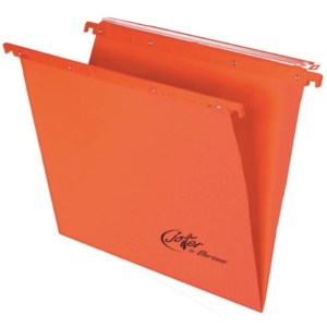 Cartelle sospese per cassetto orizzontali Linea Joker Bertesi 270g/m² - Interasse 33 cm - Fondo a V - Arancio (conf.25)