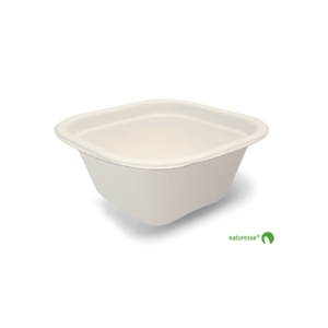 Vaschette quadrate in polpa di cellulosa 340 ml Scatolificio del Garda Bianco - 3453 (conf.125)