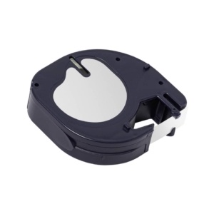 Nastro per etichettatrice Q-Connect compatibile con Dymo LetraTag - plastica - Nero/Bianco - 12 mm x 4 m - KF18835