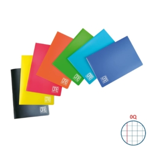 Quaderno a quadretti con margine A4 punto metallico Maxi One Color PM PPL 80g/m² - rigatura Q - 20 fogli +1 - colore assortito