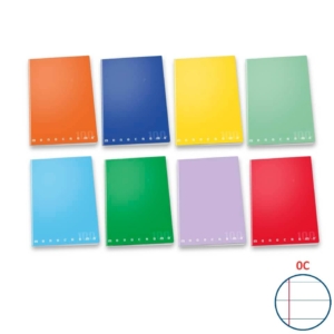 Maxi quaderno Pigna Monocromo A4 righe 0C - 38 fogli - carta 100g/m² - copertina Colori Assortiti - 02298880C
