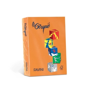 Carta colorata Favini Le Cirque A4 160g/m² colori forti Arancio Tropico 205 - risma da 250 fogli - A74E304