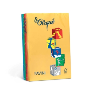 Carta colorata Favini Le Cirque A4 80g/m² Assortiti 5 colori forti risma da 500 fogli - A71X514