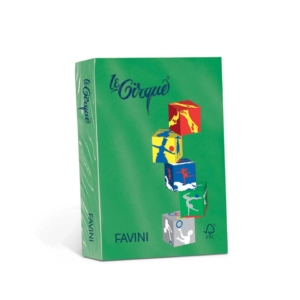 Carta colorata Favini Le Cirque A4 160g/m² colori forti Verde prato 203 - risma da 250 fogli - A74M304